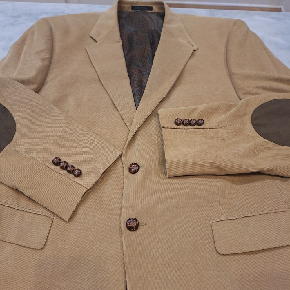 Lauren Ralph Lauren Preppy Corduroy Blazer Mens Sz 42R Elbow Patch Sport Coat